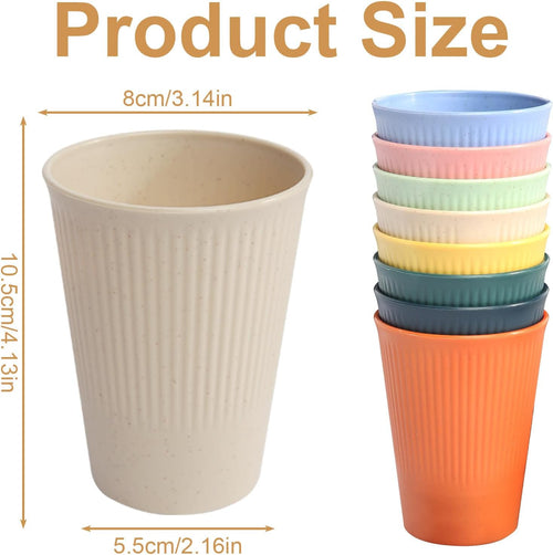 Set of 8 Colorful Plastic Cups – Reusable Drinking Cups for Coffee, Tea, Milk, and Picnics (8 Colors)