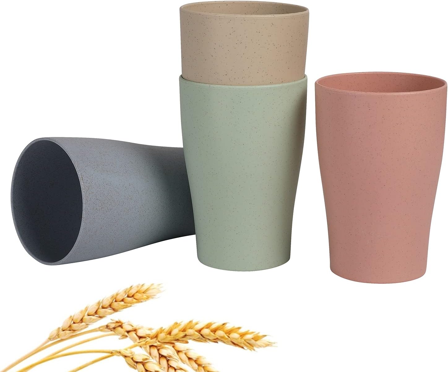 Plastic Drinking Cups 375ml (Set of 8, Assorted Colors) – Lightweight, Unbreakable, Large, Dishwasher-Safe Tumblers for Water