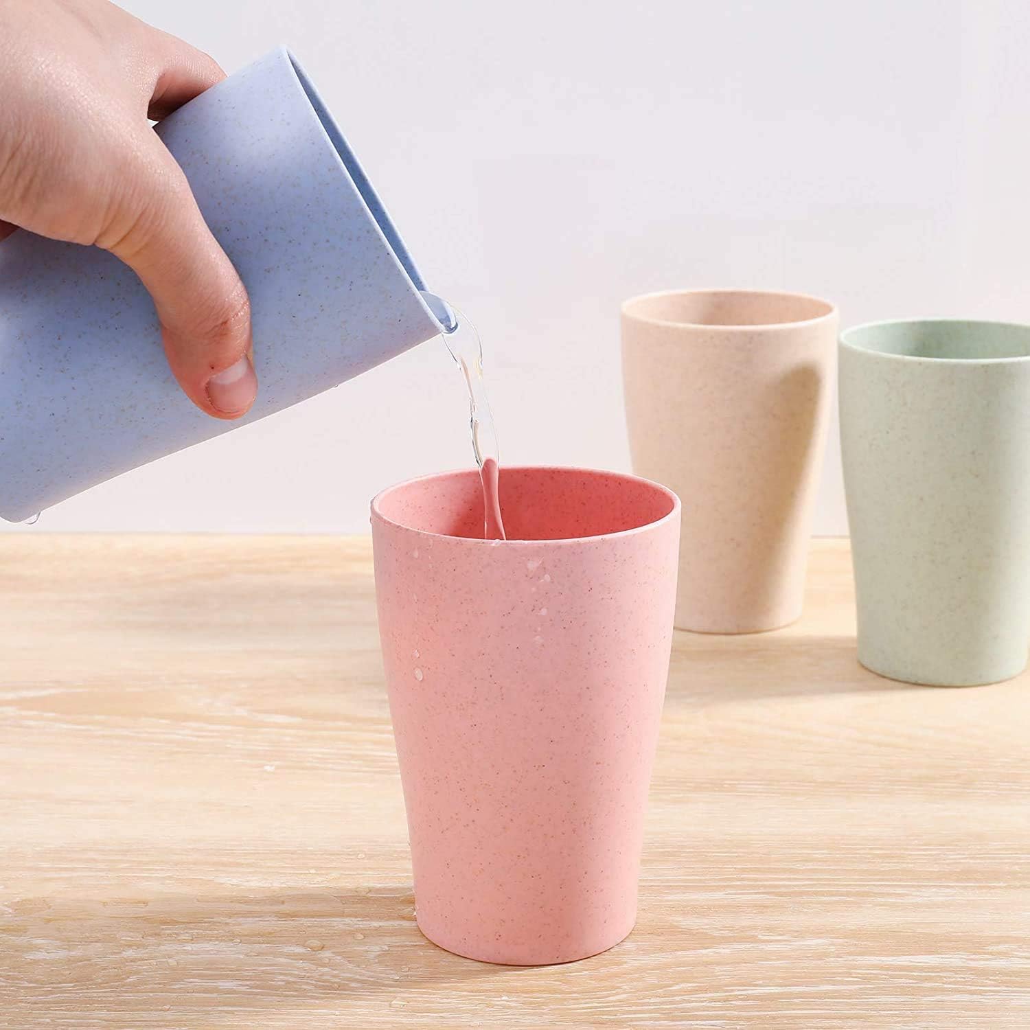 Plastic Drinking Cups 375ml (Set of 8, Assorted Colors) – Lightweight, Unbreakable, Large, Dishwasher-Safe Tumblers for Water