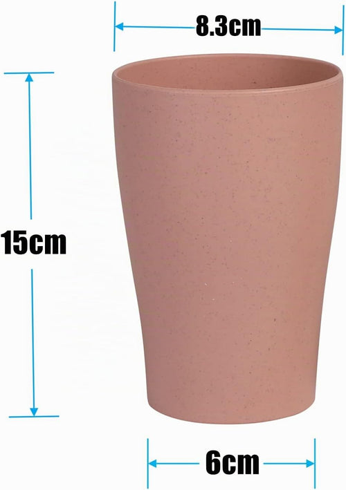 Plastic Drinking Cups 375ml (Set of 8, Assorted Colors) – Lightweight, Unbreakable, Large, Dishwasher-Safe Tumblers for Water