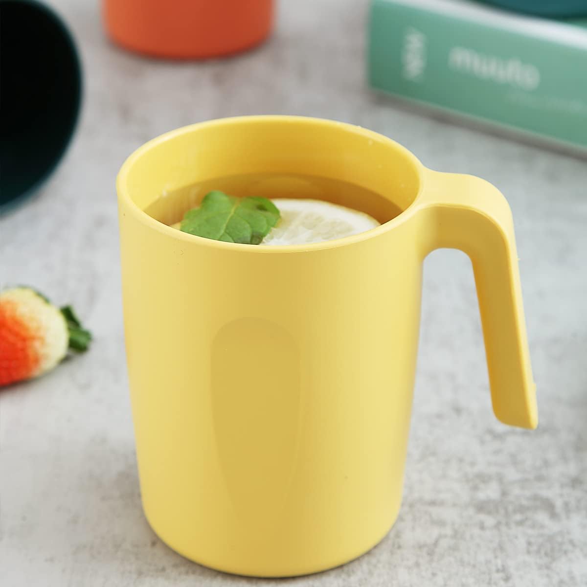 8-Piece Plastic Cup Set – Unbreakable and Reusable; Lightweight Travel Coffee Cups & Espresso Cups; BPA-Free