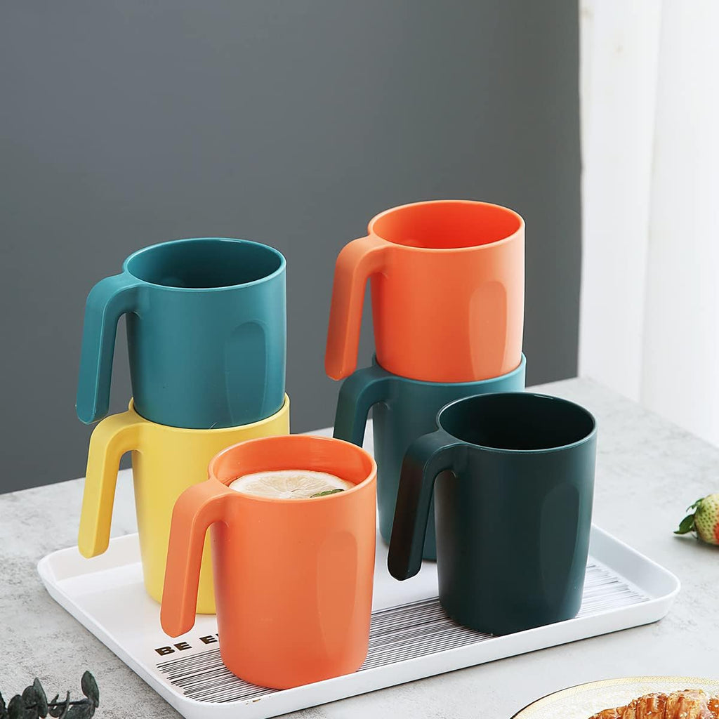 8-Piece Plastic Cup Set – Unbreakable and Reusable; Lightweight Travel Coffee Cups & Espresso Cups; BPA-Free