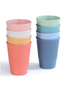 Set of 8 Plastic Cups for Kids and Adults – Unl Drinking Cups (BPA-Free) – Dibreakable 350mshwasher-Safe & Reusable (8 Colors)
