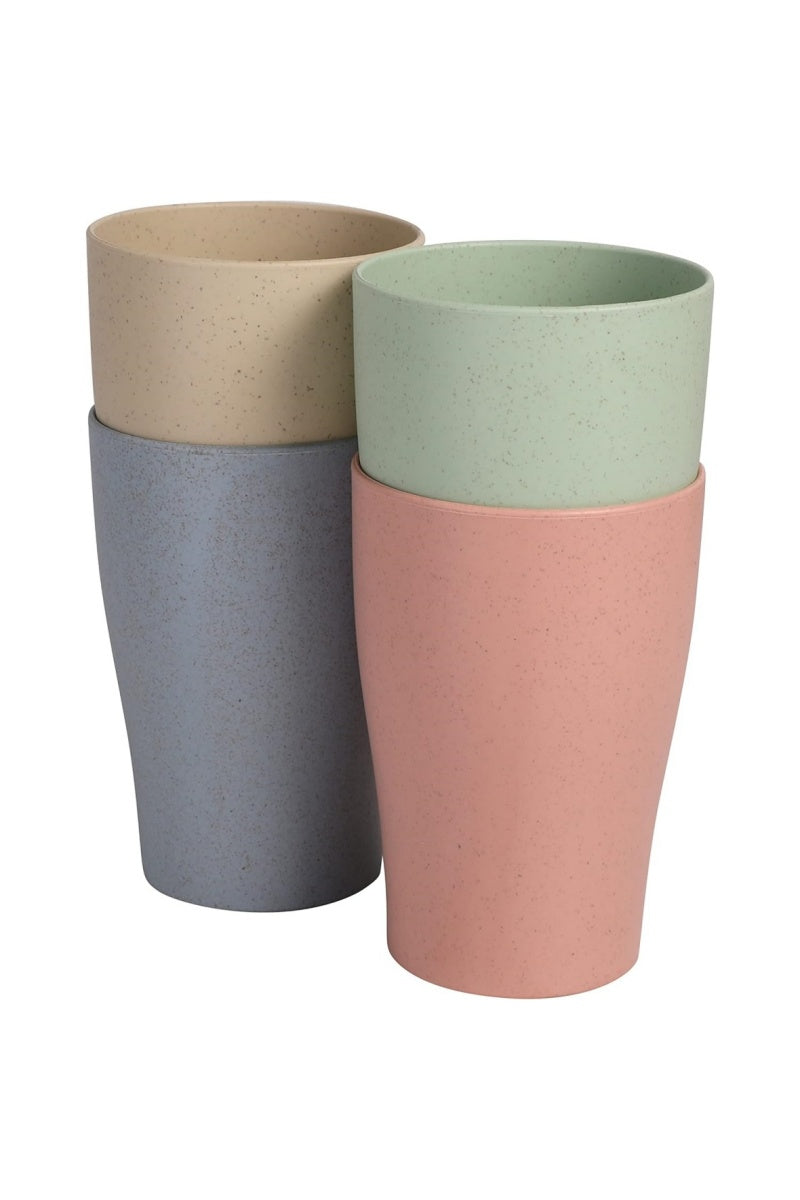 Plastic Drinking Cups 275ml (Set of 4, Assorted Colors) – Lightweight, Unbreakable, Dishwasher