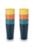 Set of 8 plastic cups, 450ml coffee mugs, unbreakable drinking cups for children and adults, reusable cups for water